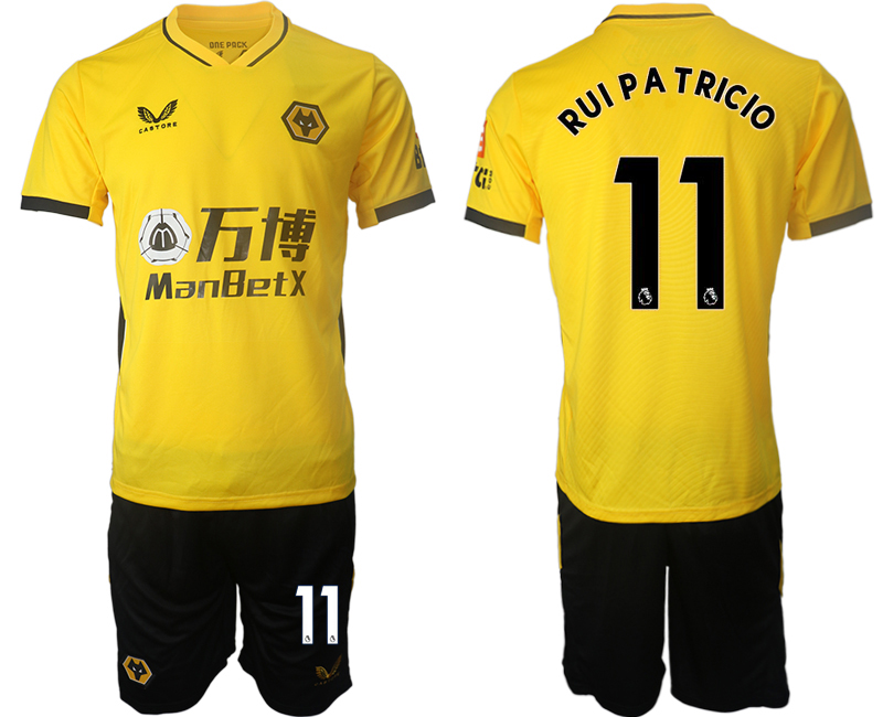 Men 2021-2022 Club Wolverhampton Wanderers home yellow #11 Soccer Jersey